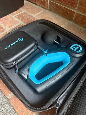 Theragun-style Percussive Massage Gun - Blue/Black